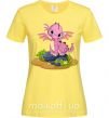 Женская футболка Розовый динозавр Лимонный фото