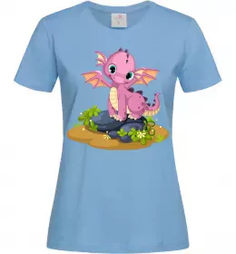 Женская футболка Рожевий динозавр Голубой фото