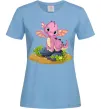 Женская футболка Рожевий динозавр Голубой фото