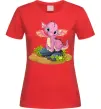 Женская футболка Рожевий динозавр Красный фото
