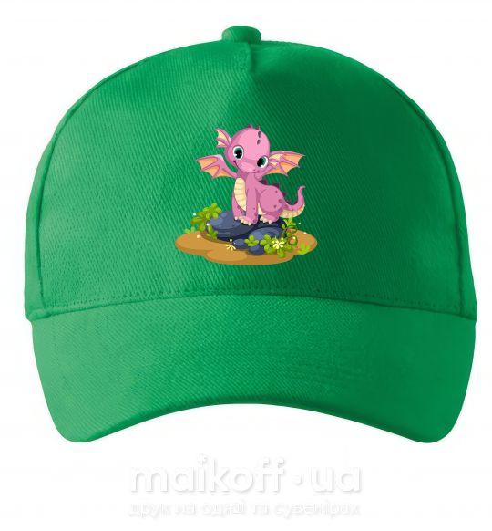 Кепка Розовый динозавр Зеленый фото