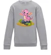 Детский Свитшот Рожевий динозавр Серый меланж фото