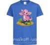 Детская футболка Розовый динозавр Ярко-синий фото
