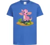 Детская футболка Рожевий динозавр Ярко-синий фото