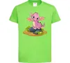 Детская футболка Рожевий динозавр Лаймовый фото