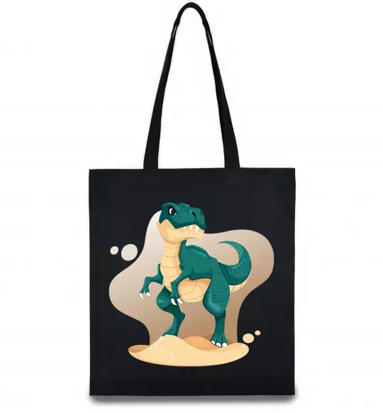 Эко-сумка Динозавр в пустелі Черный фото