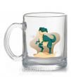 Чашка скляна Динозавр в пустыне Прозорий фото