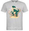 Мужская футболка Динозавр в пустыне Серый фото