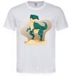 Чоловіча футболка Динозавр в пустыне Білий фото