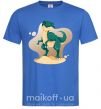 Мужская футболка Динозавр в пустыне Ярко-синий фото