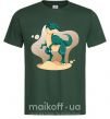 Чоловіча футболка Динозавр в пустыне Темно-зелений фото