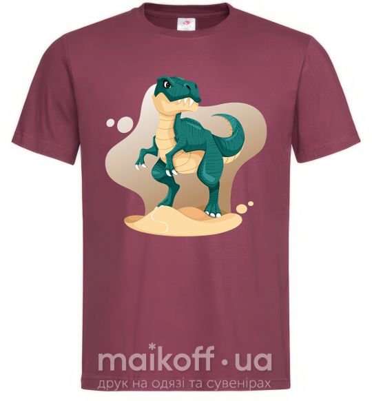 Мужская футболка Динозавр в пустыне Бордовый фото