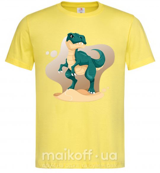 Мужская футболка Динозавр в пустыне Лимонный фото