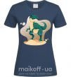 Жіноча футболка Динозавр в пустыне Темно-синій фото