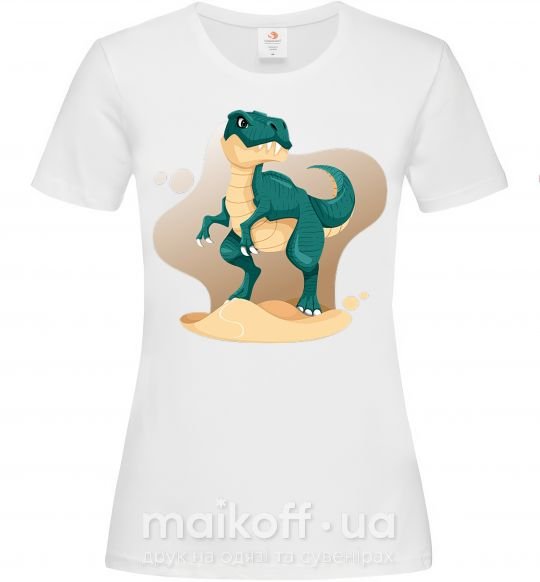 Женская футболка Динозавр в пустыне Белый фото