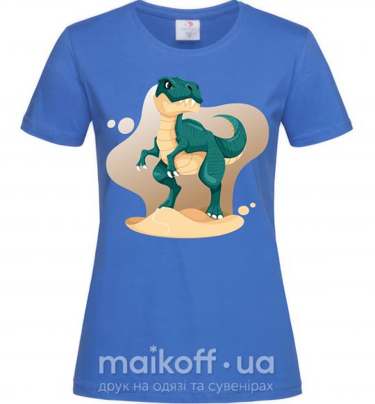 Жіноча футболка Динозавр в пустыне Яскраво-синій фото