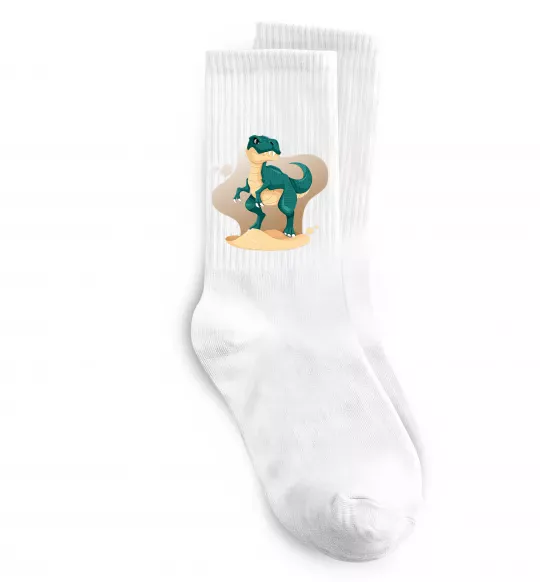 Носки Динозавр в пустелі Белый фото