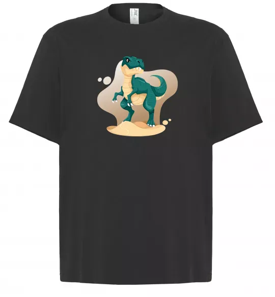Футболка Оверсайз Динозавр в пустелі Черный фото