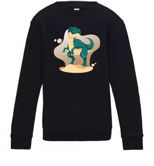 Детский Свитшот Динозавр в пустелі Черный фото