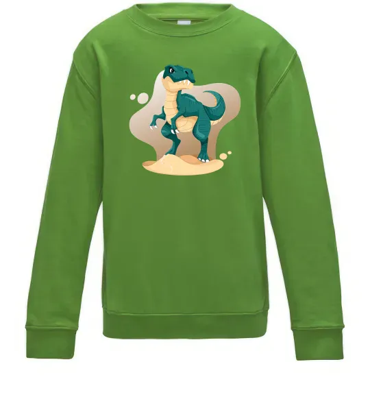 Детский Свитшот Динозавр в пустелі Лаймовый фото