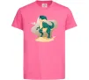 Детская футболка Динозавр в пустелі Ярко-розовый Детская футболка Динозавр в пустелі Ярко-розовый фото