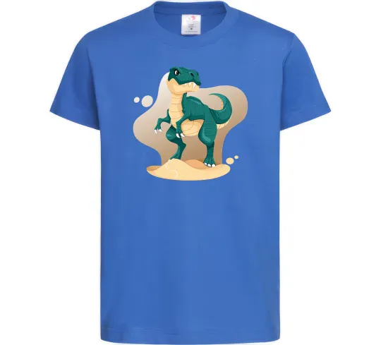 Детская футболка Динозавр в пустелі Ярко-синий фото