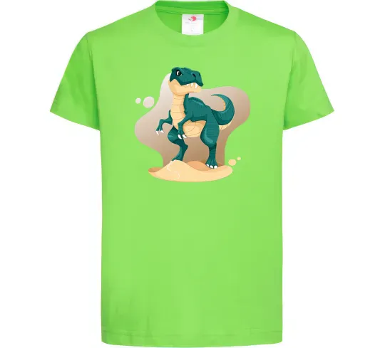 Детская футболка Динозавр в пустелі Лаймовый фото
