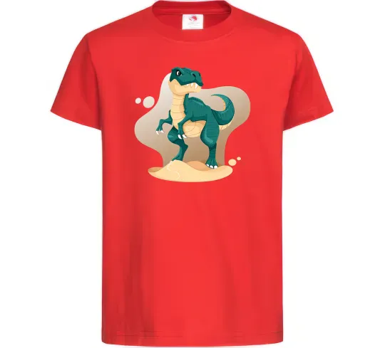 Детская футболка Динозавр в пустелі Красный фото