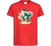 Детская футболка Динозавр в пустелі Красный Детская футболка Динозавр в пустелі Красный фото