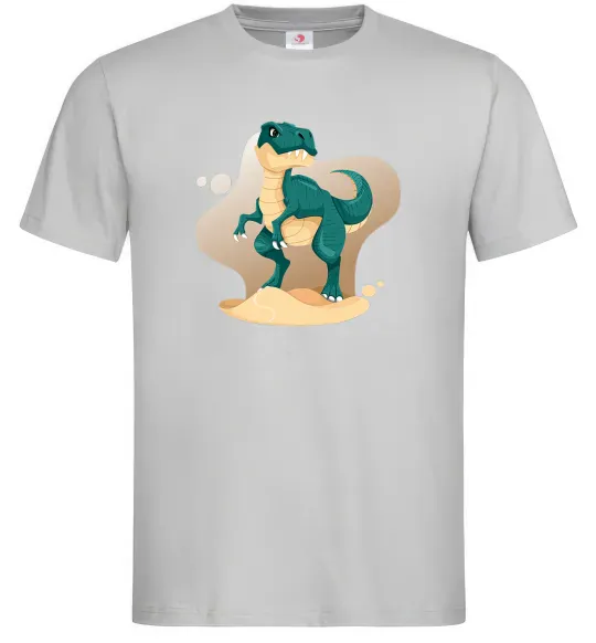Мужская футболка Динозавр в пустелі Серый фото
