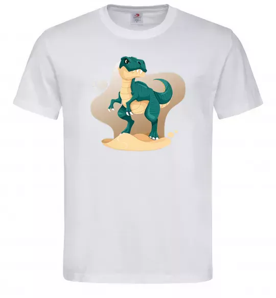 Мужская футболка Динозавр в пустелі Белый фото