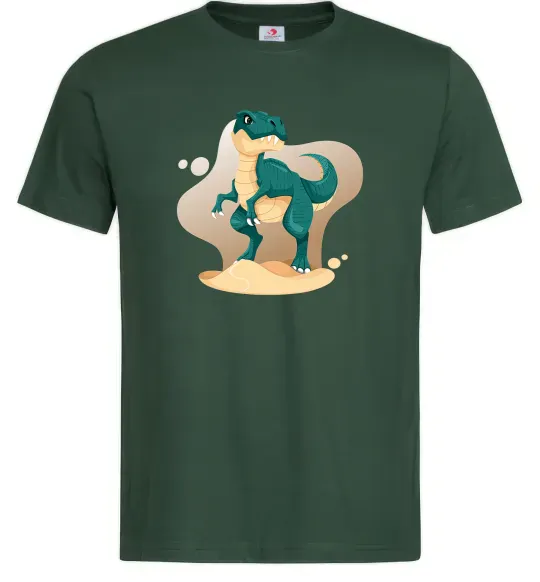 Мужская футболка Динозавр в пустелі Темно-зеленый фото