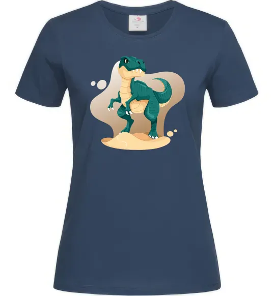 Женская футболка Динозавр в пустелі Темно-синий фото