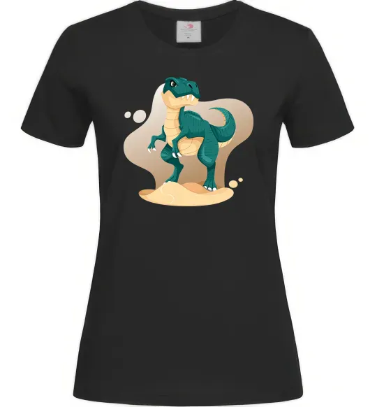 Женская футболка Динозавр в пустелі Черный фото