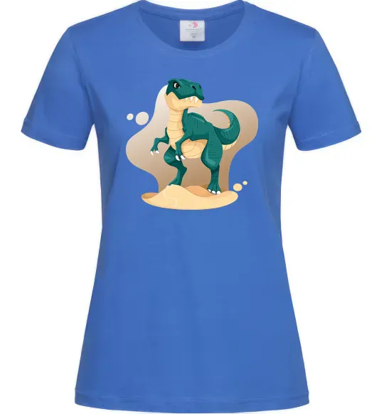 Женская футболка Динозавр в пустелі Ярко-синий фото