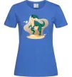 Женская футболка Динозавр в пустелі Ярко-синий фото