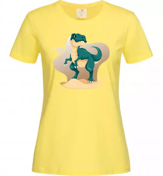 Женская футболка Динозавр в пустелі Лимонный фото
