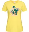Женская футболка Динозавр в пустелі Лимонный фото