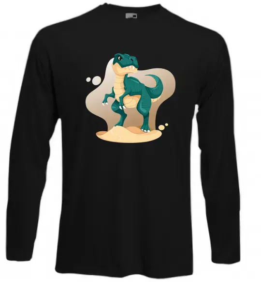 Лонгслив Динозавр в пустелі Черный фото