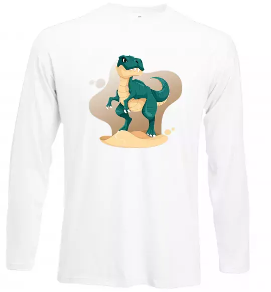 Лонгслив Динозавр в пустелі Белый фото