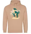 Чоловіча толстовка (худі) Динозавр в пустелі Пісочний фото