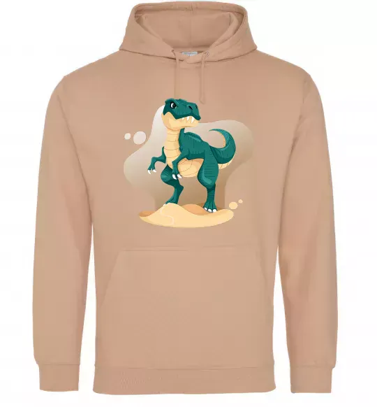 Жіноча толстовка (худі) Динозавр в пустелі Пісочний фото