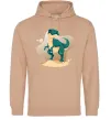 Жіноча толстовка (худі) Динозавр в пустелі Пісочний фото