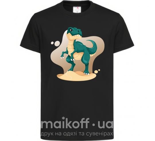 Детская футболка Динозавр в пустыне Черный фото