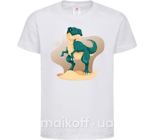 Детская футболка Динозавр в пустыне Белый фото