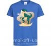 Детская футболка Динозавр в пустыне Ярко-синий фото