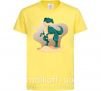 Детская футболка Динозавр в пустыне Лимонный фото