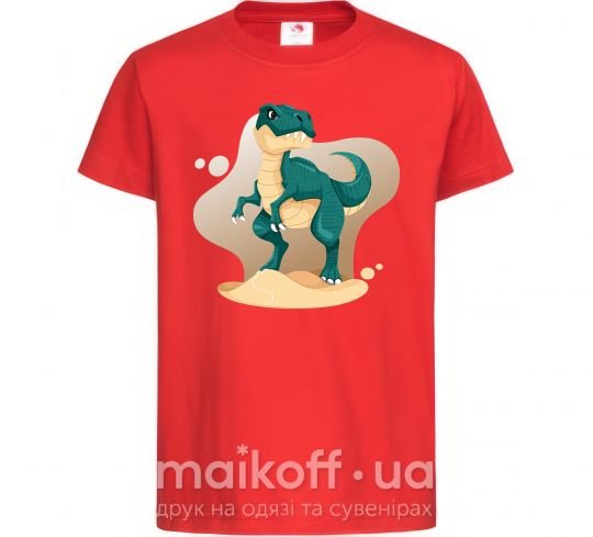 Детская футболка Динозавр в пустыне Красный фото