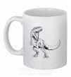 Чашка керамическая Злой динозавр Белый фото