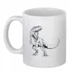 Чашка керамічна Злий динозавр Білий фото